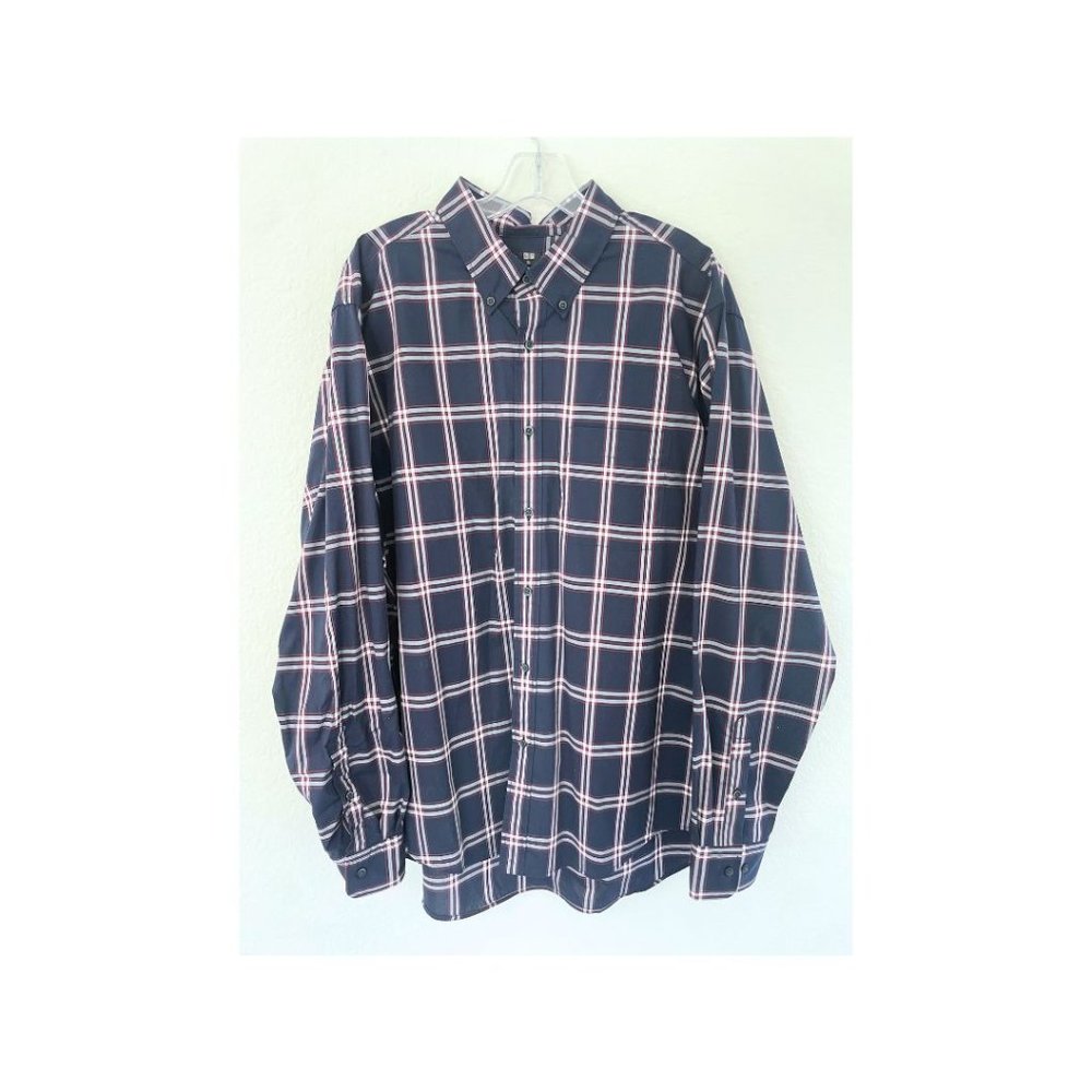 Uniqlo Blue Plaid Button-Down Shirt